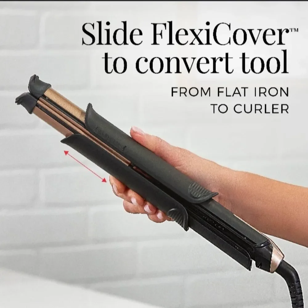 New Remington One Black Flat Iron and Curler Convertible